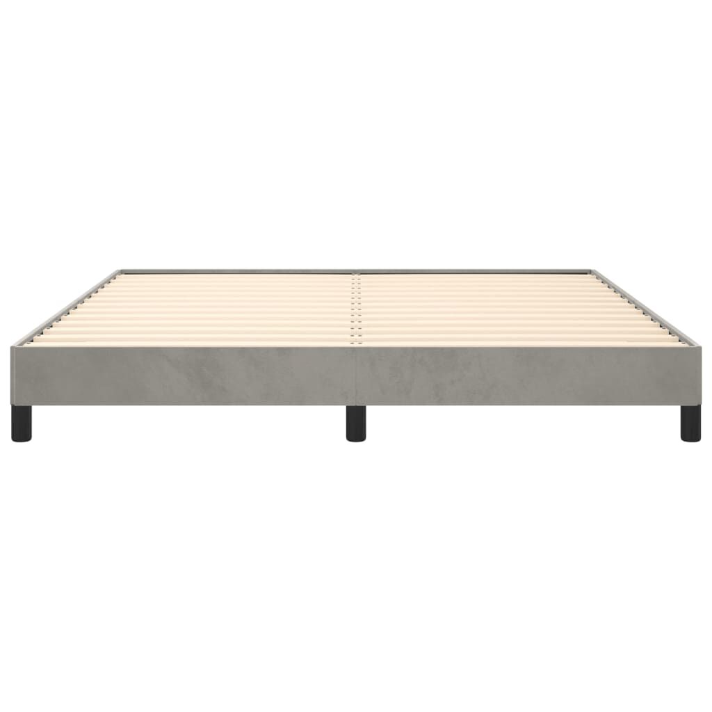 vidaXL Bed Frame without Mattress Light Grey King Velvet (US Only)