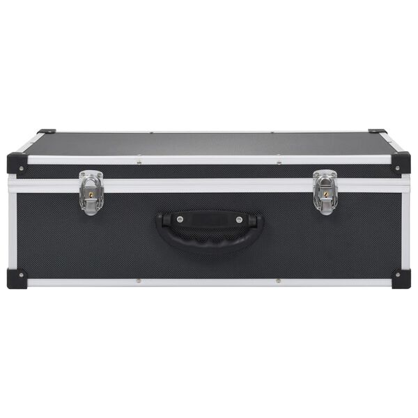 vidaXL CD Case for 80 CDs Aluminium ABS Black
