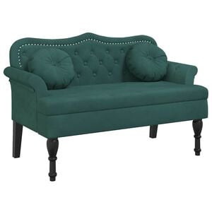 vidaXL Bench with Cushions Dark Green 120.5x65x75 cm Velvet