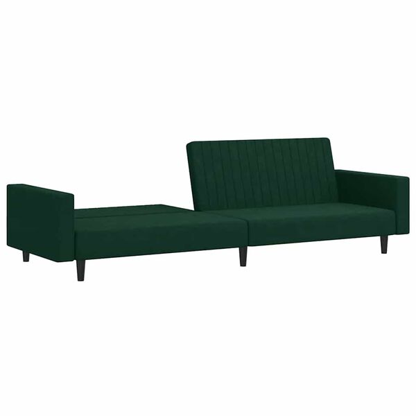 vidaXL 2-Seater Sofa Bed Dark Green Velvet