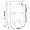 vidaXL Kitchen Trolley MONZA 60x40x88.5 cm Solid Wood Pine