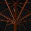vidaXL Garden Parasol with Wooden Pole 330 cm Black