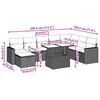 vidaXL 9 Piece Garden Sofa Set with Cushions Beige Poly Rattan