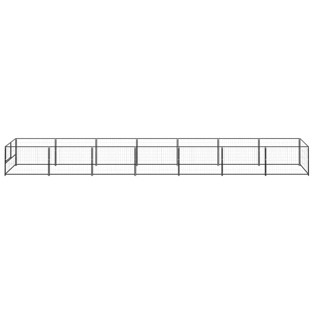 vidaXL Dog Kennel Black 7 m² Steel