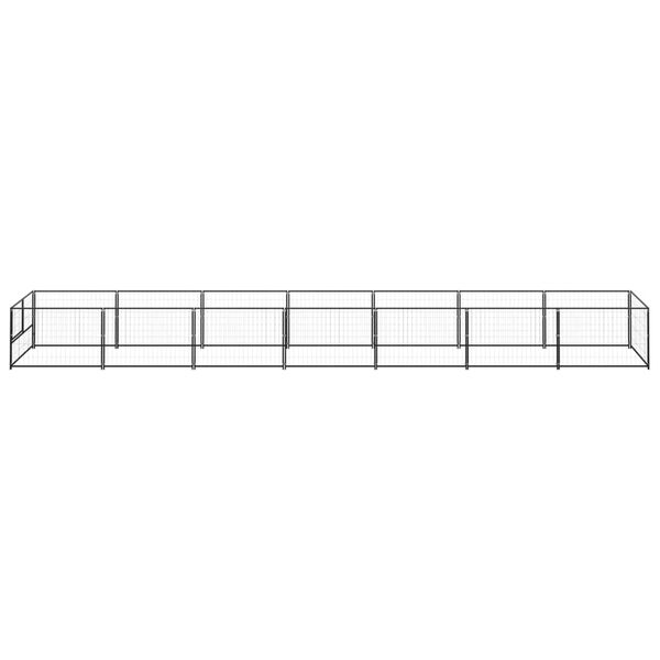 vidaXL Dog Kennel Black 7 m² Steel