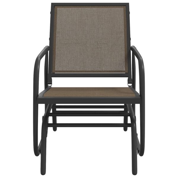 vidaXL Garden Glider Chair Brown 61x76x87 cm Textilene&Steel