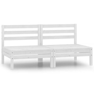 vidaXL Garden 2-Seater Sofa White Solid Pinewood