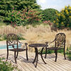 vidaXL 3 Piece Bistro Set Cast Aluminium Bronze