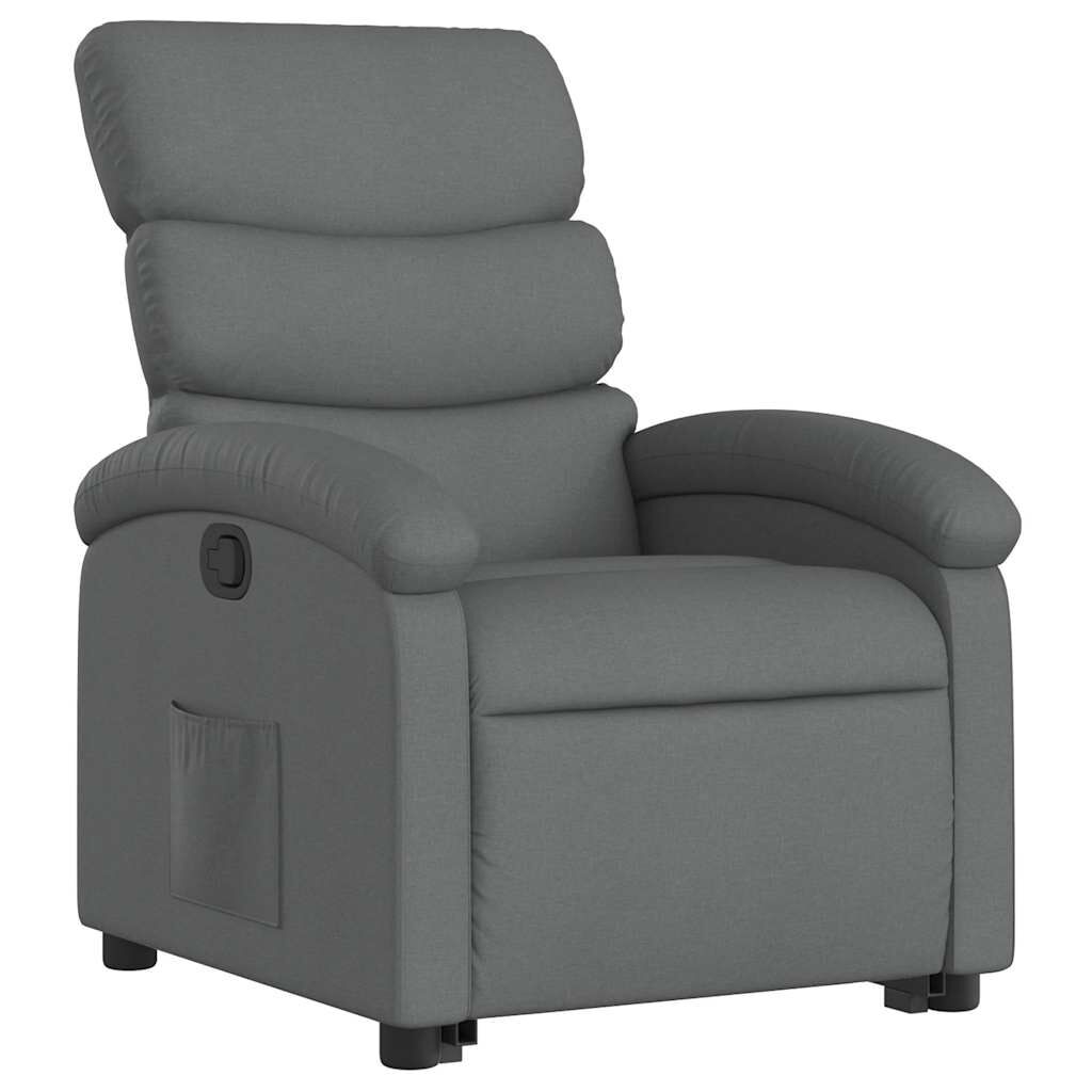 vidaXL Stand up Recliner Chair Dark Grey Fabric