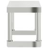 vidaXL Work Table Overshelf 110x30x35 cm Stainless Steel