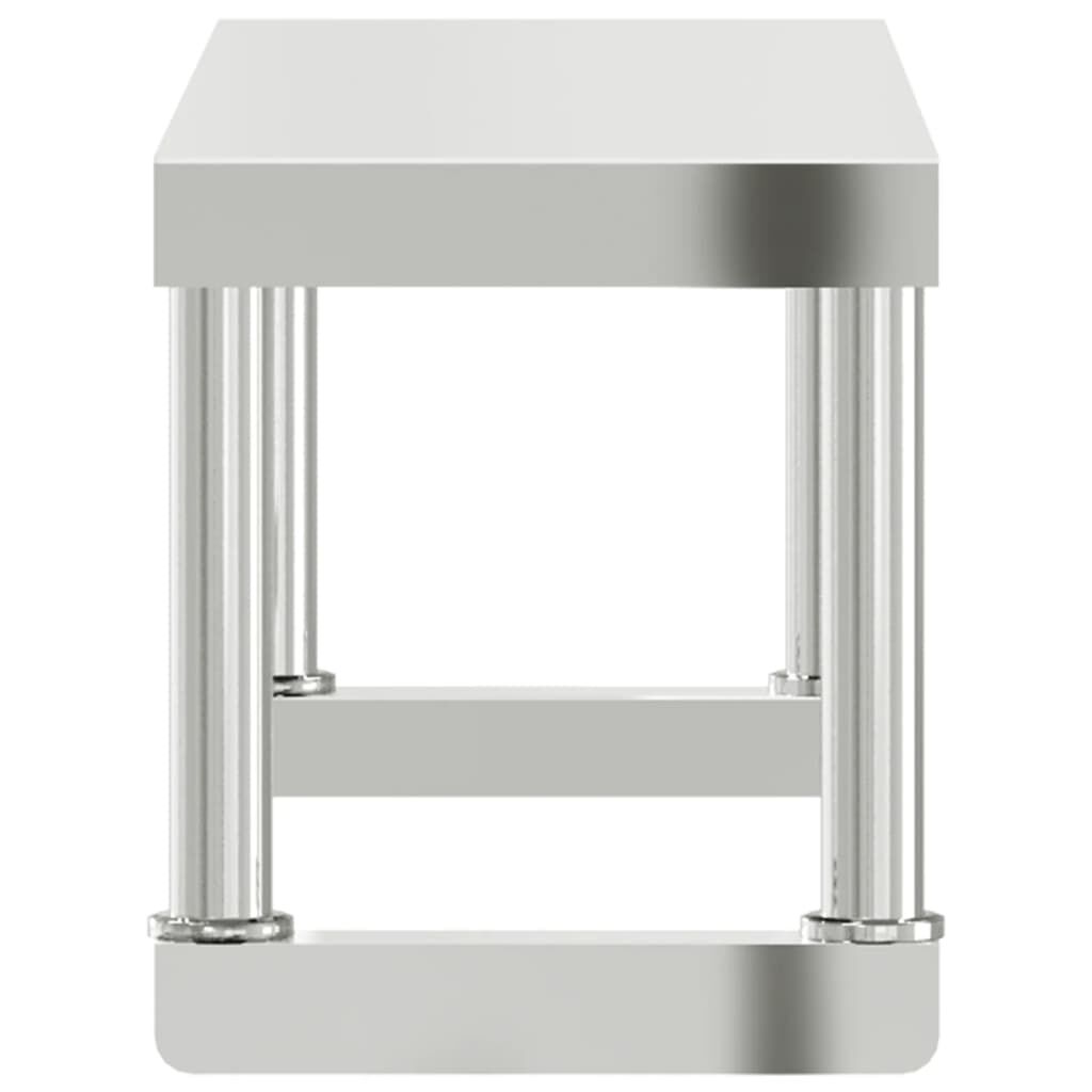 vidaXL Work Table Overshelf 110x30x35 cm Stainless Steel