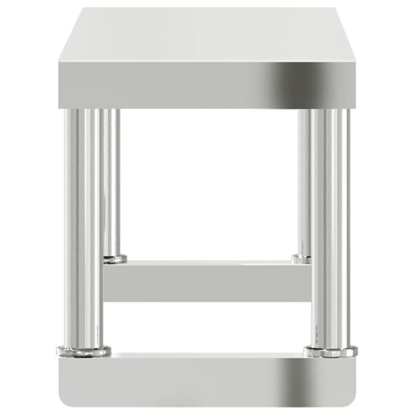 vidaXL Work Table Overshelf 110x30x35 cm Stainless Steel