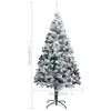 vidaXL Artificial Pre-lit Christmas Tree with Flocked Snow Green 210 cm