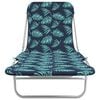 vidaXL Folding Sun Loungers 2 pcs Steel and Fabric Leaf Pattern