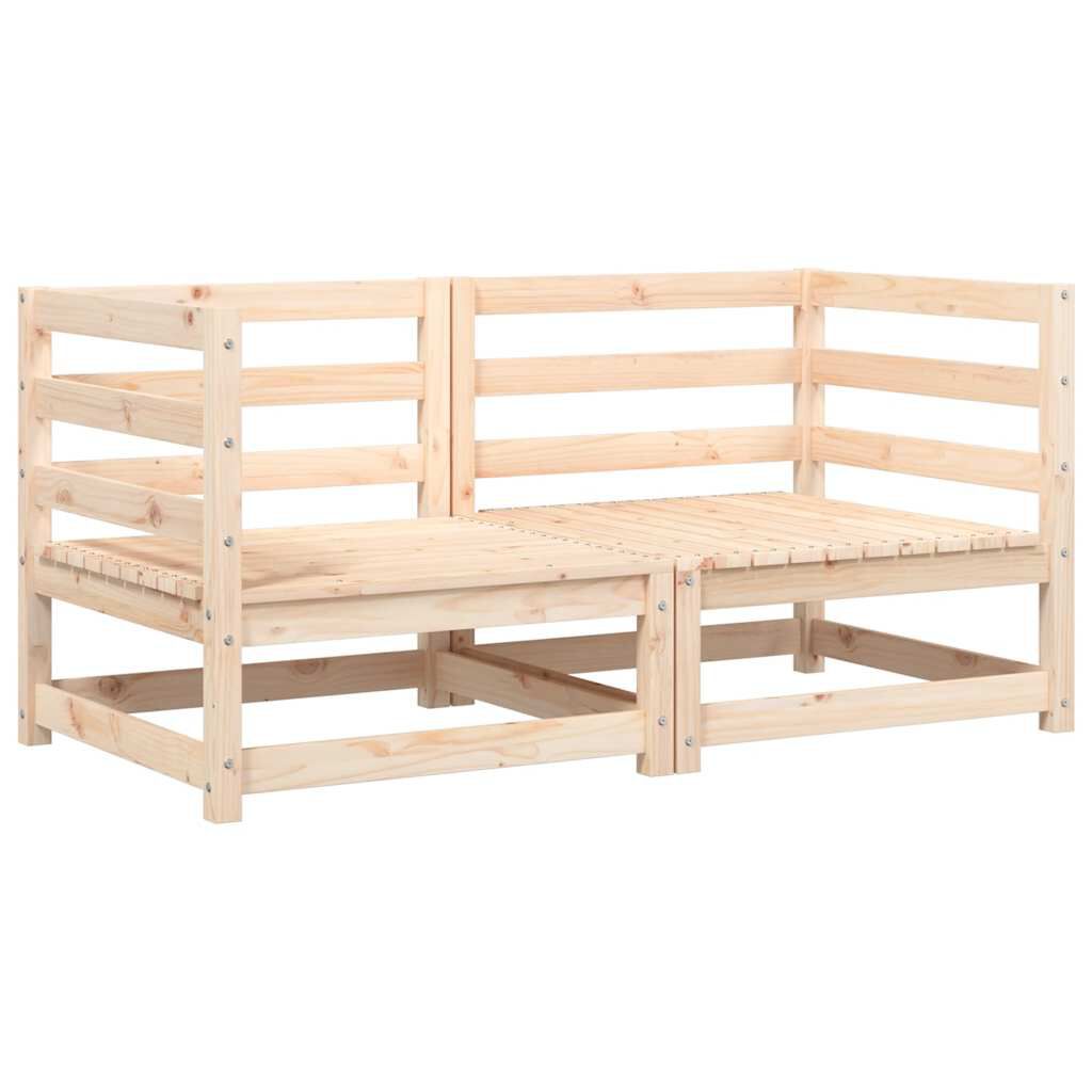 vidaXL Garden Sofas Corner with Cushions 2 pcs Solid Wood Pine