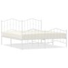 vidaXL Metal Bed Frame without Mattress with Footboard&nbsp;White 183x213cm