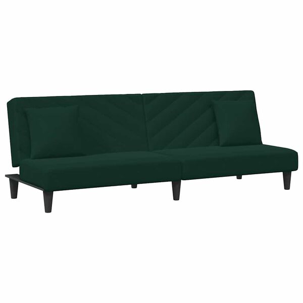 vidaXL 2 Piece Sofa Set with Pillows Dark Green Velvet