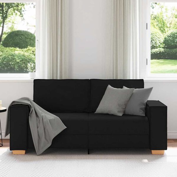 vidaXL 2-Seater Sofa Black 180x78x84 cm Fabric