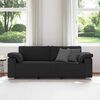vidaXL Sofa with Cushion Black 219 x 77 x 82 cm Fabric