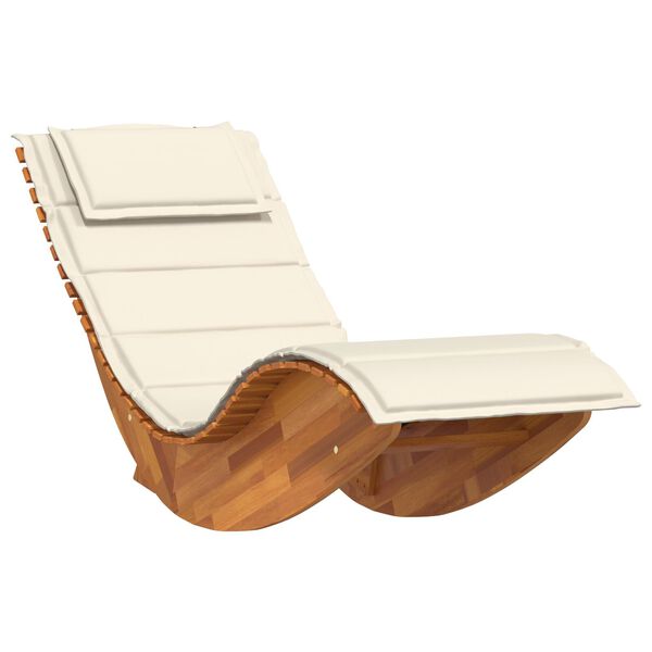 vidaXL Rocking Sun Loungers with Cushions 2 pcs Solid Wood Acacia
