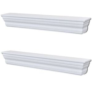 vidaXL Wall Shelves Aaliyah 2 pcs White