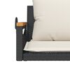 vidaXL Swing Bench with Cushions Black 109x62x40 cm Poly Rattan