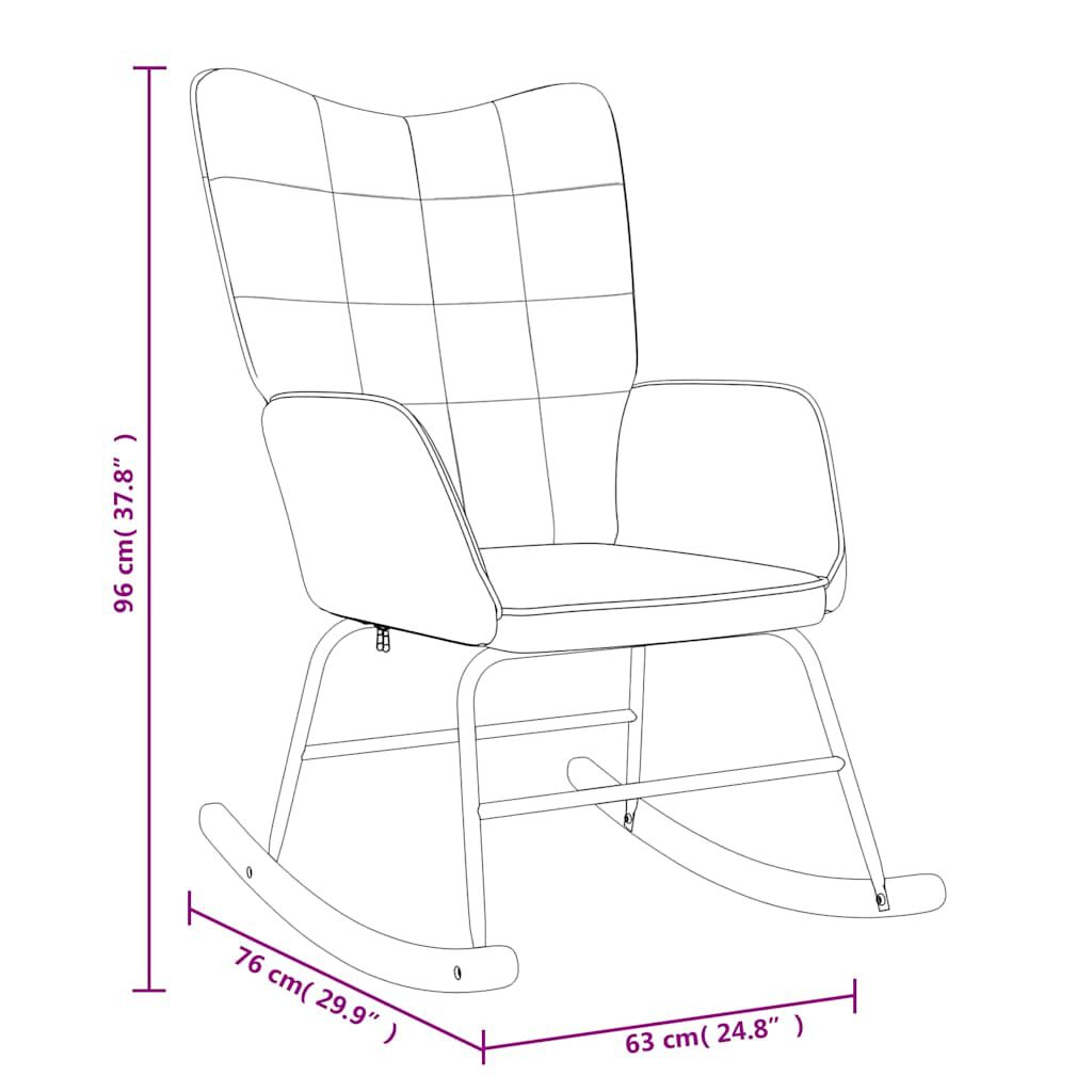 vidaXL Rocking Chair with a Stool Cream Fabric