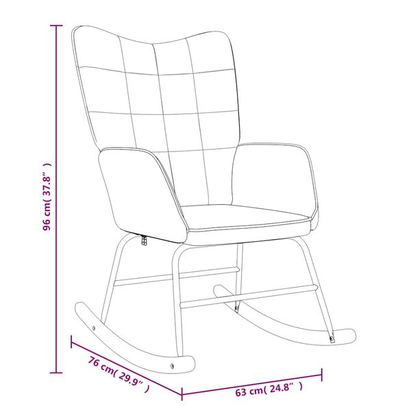 vidaXL Rocking Chair with a Stool Cream Fabric