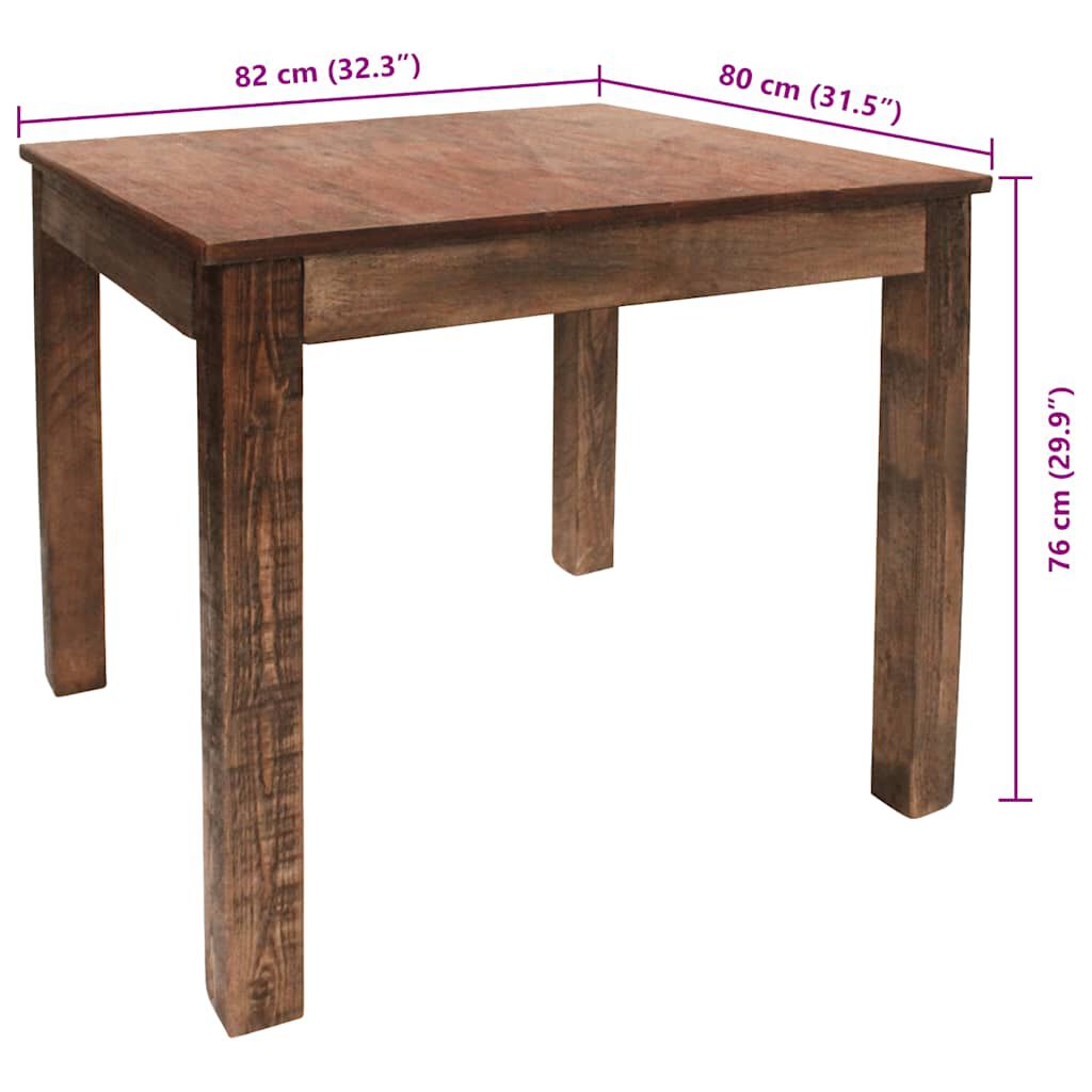 vidaXL Dining Table Mixed Recycled Wood 82x80x76 cm