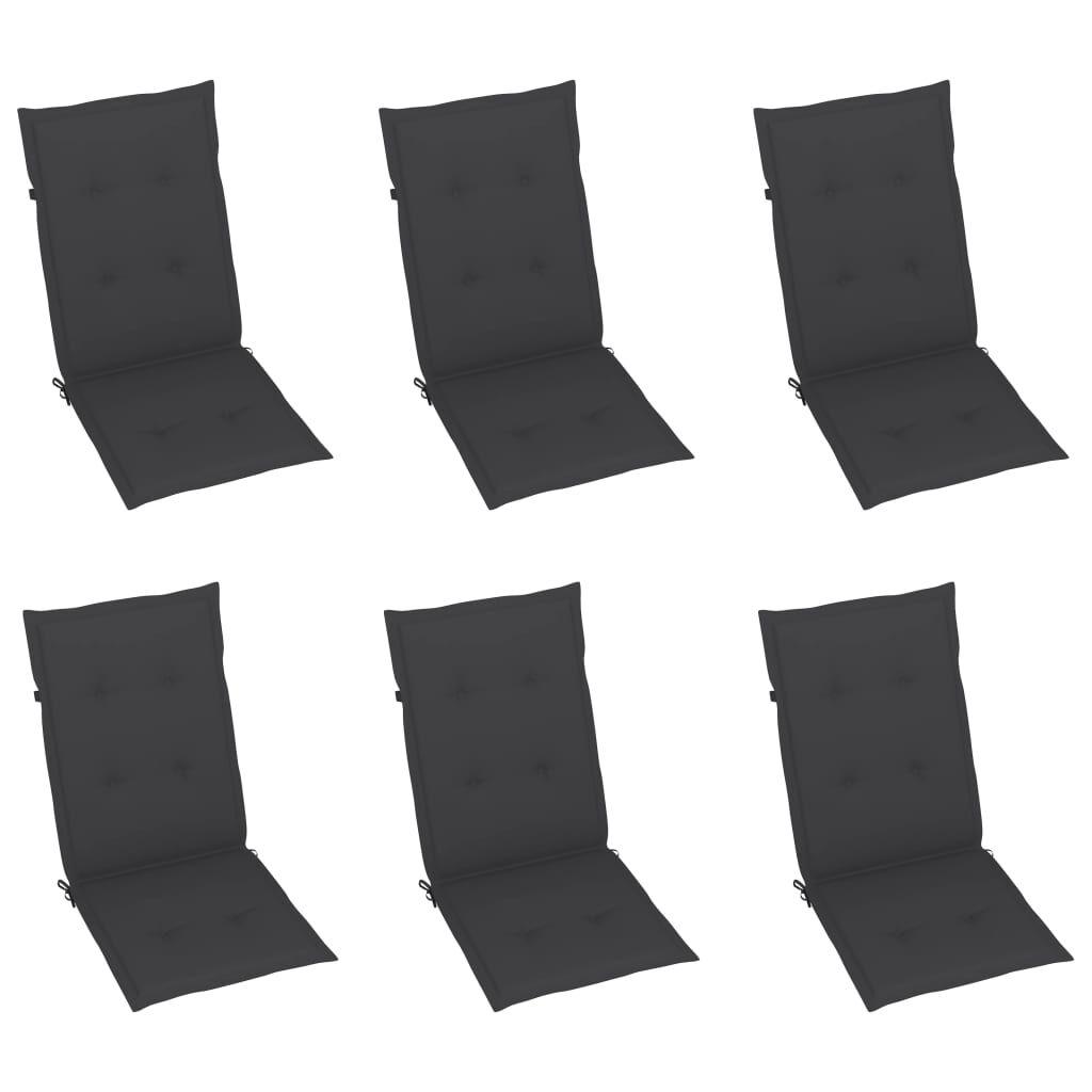 vidaXL Garden Reclining Chairs 6 pcs with Cushions Solid Acacia Wood
