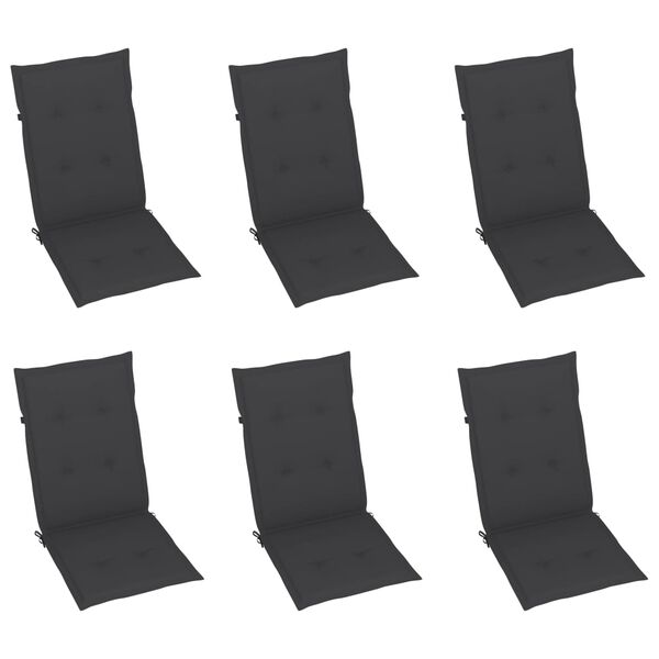 vidaXL Garden Reclining Chairs 6 pcs with Cushions Solid Acacia Wood
