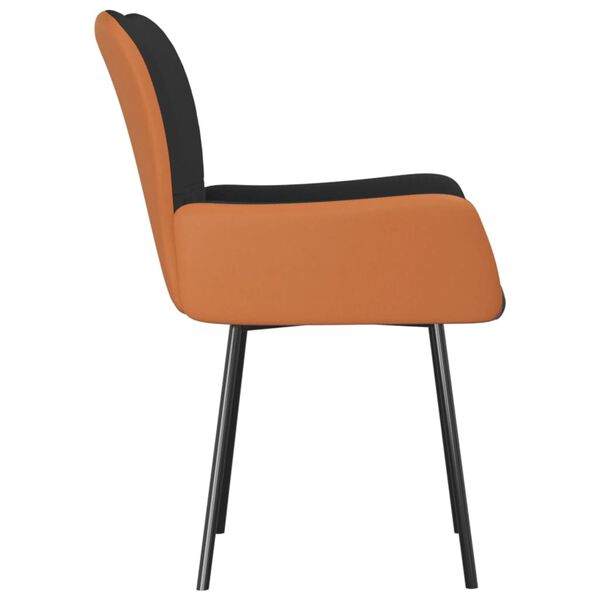 vidaXL Dining Chairs 2 pcs Black Fabric and Faux Leather