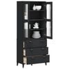 vidaXL Highboard VIKEN Black 80x40x190 cm Solid Wood Pine