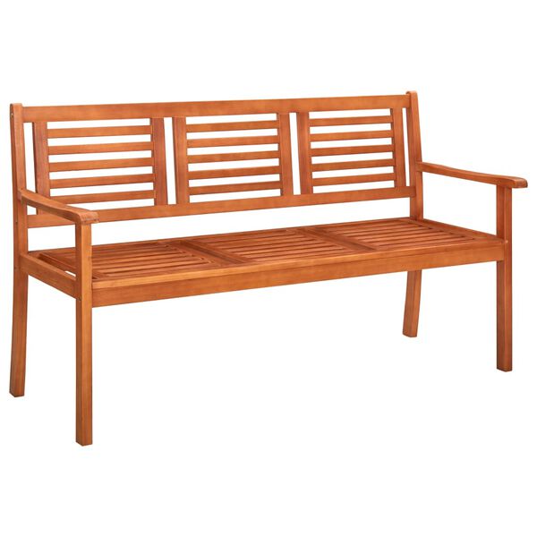 vidaXL 3-Seater Garden Bench 150 cm Solid Eucalyptus Wood