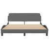 vidaXL Bed Frame "Dover" Dark Grey 152x203 cm Queen Fabric