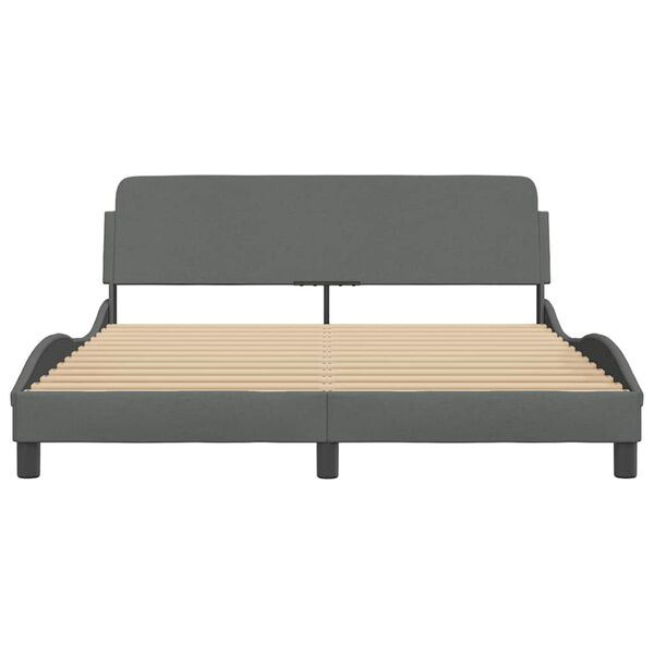 vidaXL Bed Frame "Dover" Dark Grey 152x203 cm Queen Fabric