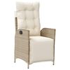 vidaXL Reclining Garden Chairs 2 pcs with Footrest Beige Poly Rattan