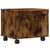 vidaXL Printer Stand with Wheels Smoked Oak 41x32x34,5 cm