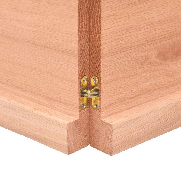 vidaXL Wall Shelf Light Brown 140x30x(2-4) cm Treated Solid Wood Oak