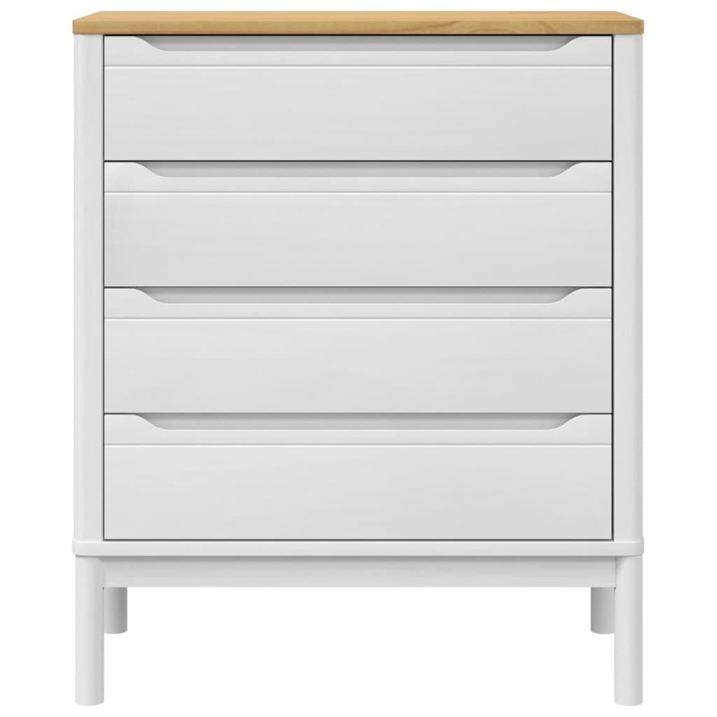 vidaXL Chest of Drawers FLORO White Solid Wood Pine