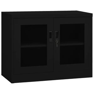 vidaXL Office Cabinet Black 90x40x70 cm Steel