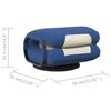 vidaXL Swivel Floor Chair Blue and Cream Fabric