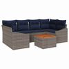 vidaXL Garden Sofa Set with Cushion 7 pcs Grey Poly Rattan