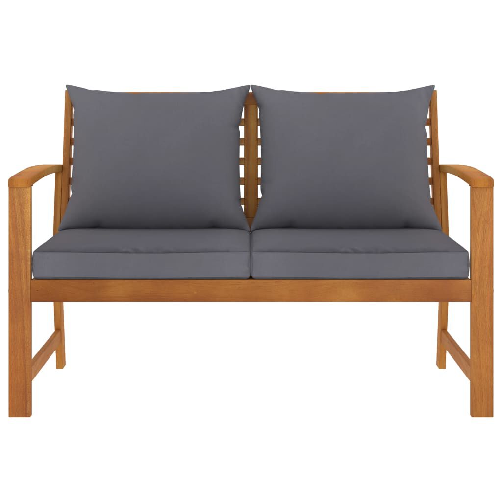 vidaXL Garden Bench 120 cm with Dark Grey Cushion Solid Acacia Wood
