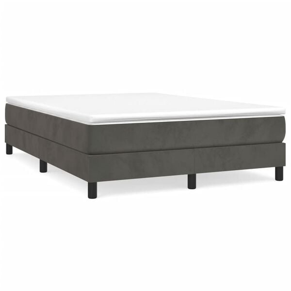 vidaXL Bed Frame without Mattress Dark Grey Double Velvet
