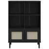 vidaXL Bookcase SENJA Rattan Look Black 90x35x130 cm Solid Wood Pine