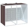 vidaXL Wheelie Bin Storage for Double Bins Brown 144x81x113 cm Steel