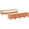 vidaXL 9 Piece Garden Sofa Set with Cushions Wax Brown Solid Wood Pine