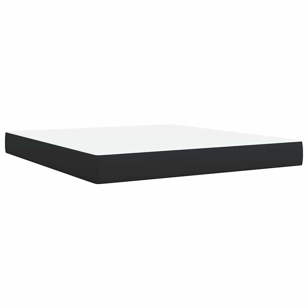 vidaXL Box Spring Bed with Mattress Black California King Faux Leather