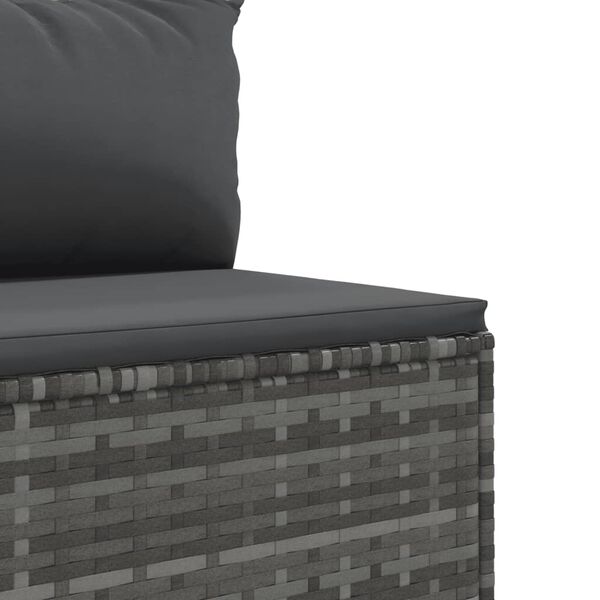 vidaXL 11 Piece Garden Sofa Set with Cushions Grey Poly Rattan